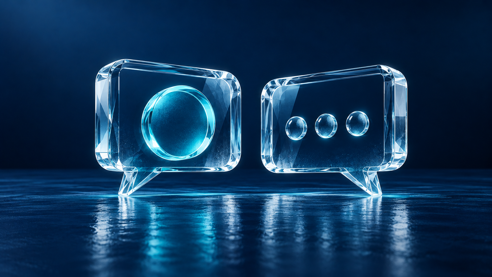 Conceptual illustration of Brand Health Monitor™: structures and connections in blue and aqua