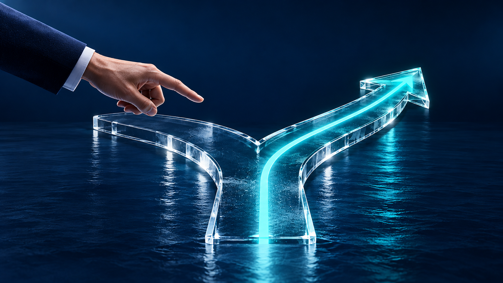Conceptual illustration of Consulting: structures and connections in blue and aqua
