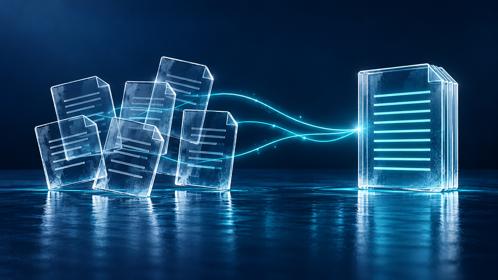 Conceptual illustration of Information Value Performance™: structures and connections in blue and aqua